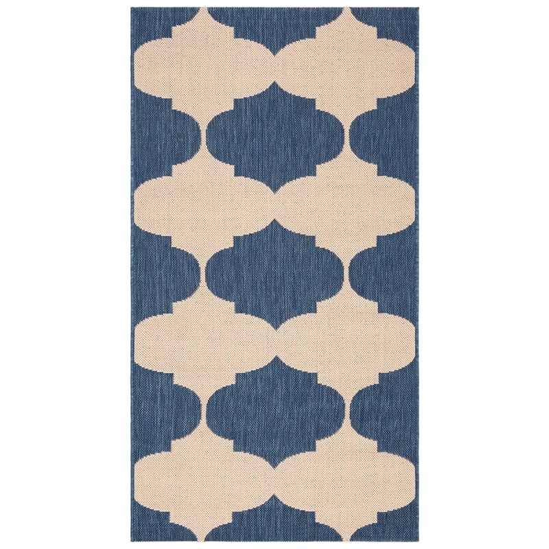 Pemberly Row Contemporary Beige Indoor Outdoor Accent Rug 2'7