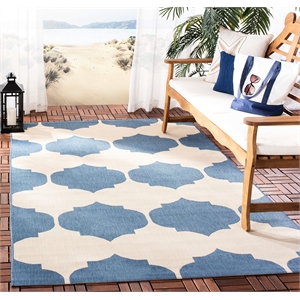 Pemberly Row Contemporary Beige Indoor Outdoor Rug in Square 5'3&quot Shape