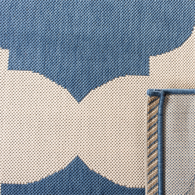 Pemberly Row Contemporary Beige Indoor Outdoor Rug in Square 5'3