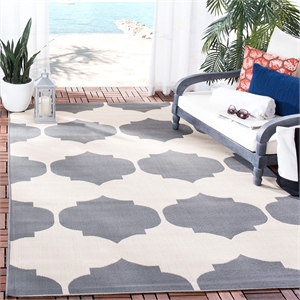 Pemberly Row Contemporary Beige Indoor Outdoor Rug in Square 5'3&quot Shape