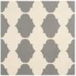 Pemberly Row Contemporary Beige Indoor Outdoor Rug in Square 5'3
