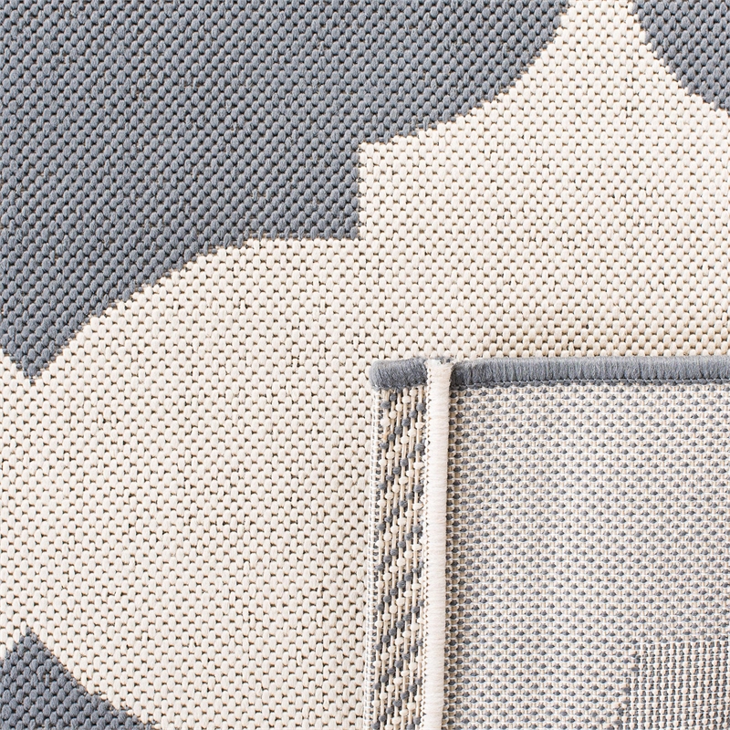 Pemberly Row Contemporary Beige Indoor Outdoor Rug in Square 5'3