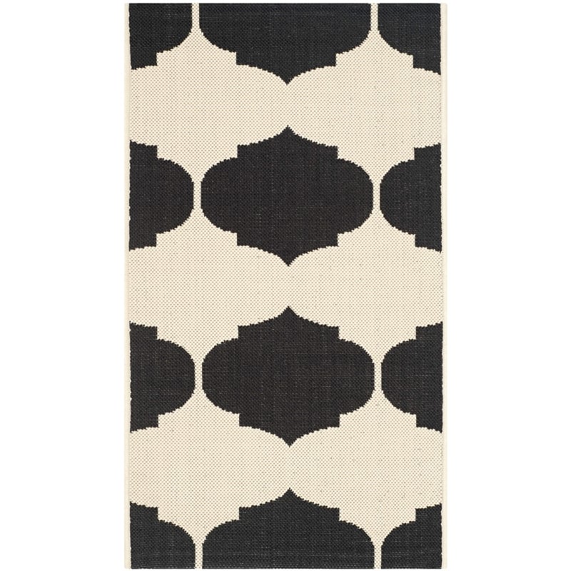 Pemberly Row Contemporary Beige Indoor Outdoor Accent Rug 2' x 3'7