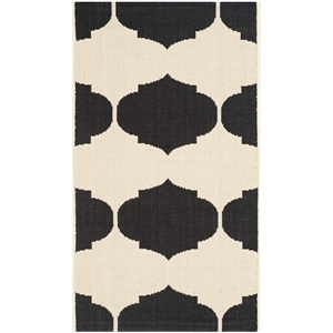Pemberly Row Contemporary Beige Indoor Outdoor Accent Rug 2' x 3'7&quot