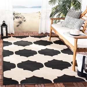 Pemberly Row Contemporary Beige Indoor Outdoor Rug 8' x 11' Large Area
