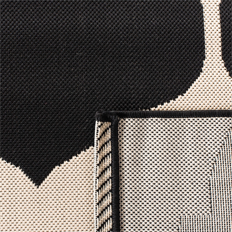 Pemberly Row Contemporary Beige Indoor Outdoor Rug 9' x 12' Large Area