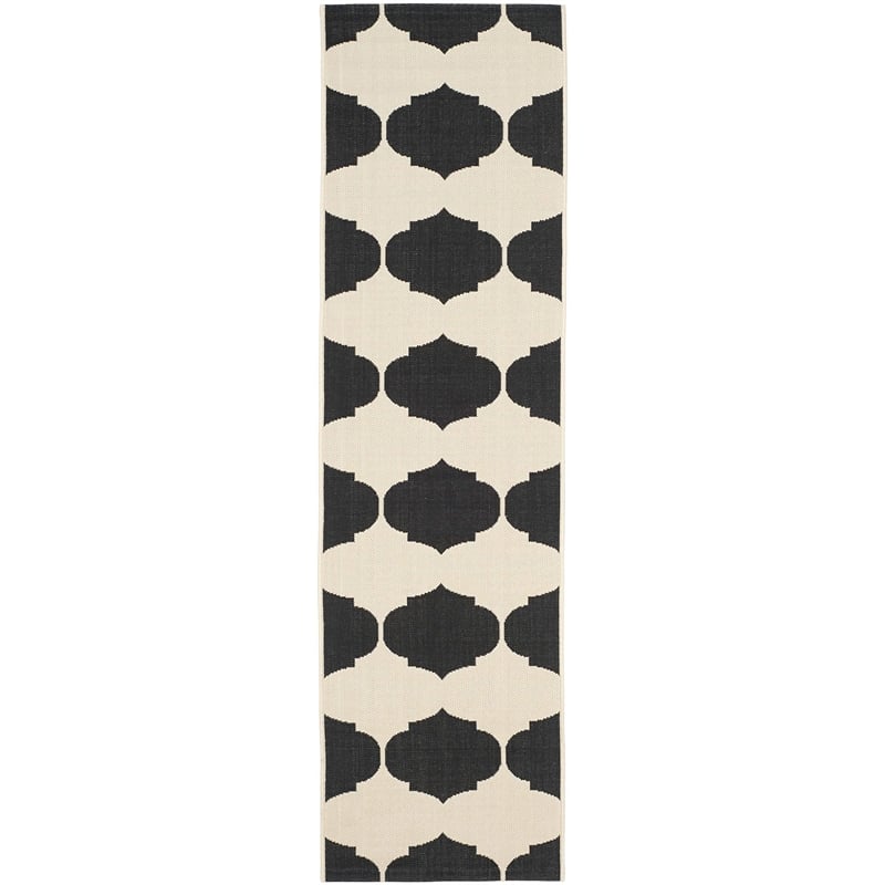 Pemberly Row Contemporary Beige Indoor Outdoor Runner Rug 2'3