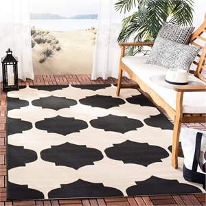 Pemberly Row Contemporary Beige Indoor Outdoor Rug in Square 5'3&quot Shape