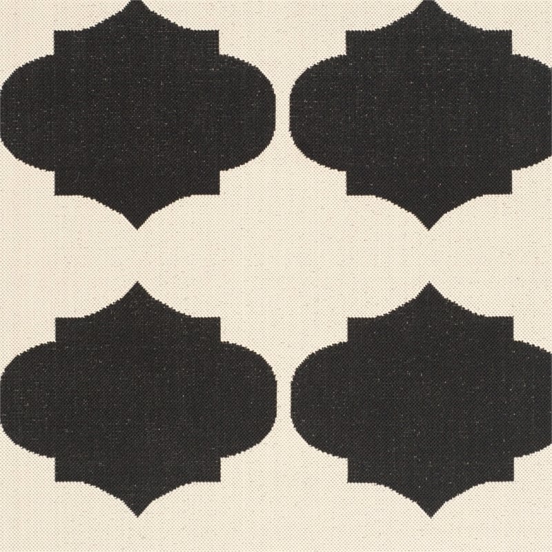 Pemberly Row Contemporary Beige Indoor Outdoor Rug in Square 5'3