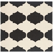 Pemberly Row Contemporary Beige Indoor Outdoor Rug in Square 5'3