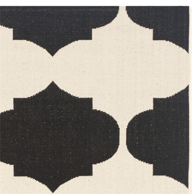 Pemberly Row Contemporary Beige Indoor Outdoor Rug in Square 5'3