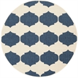 Pemberly Row Contemporary Beige Indoor Outdoor Rug in Round 5'3