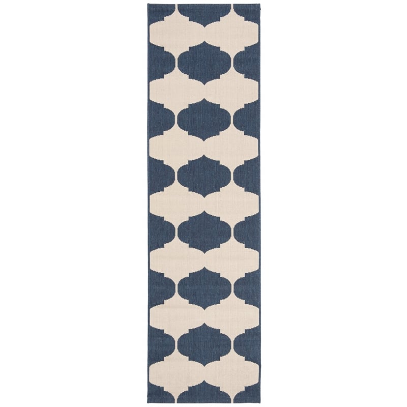 Pemberly Row Contemporary Beige Indoor Outdoor Runner Rug 2'3