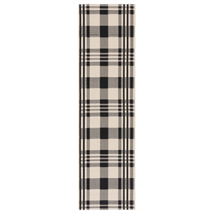 Pemberly Row Contemporary Black Indoor Outdoor Runner Rug 2'3&quot x 10'