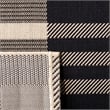 Pemberly Row Contemporary Black Indoor Outdoor Runner Rug 2'3