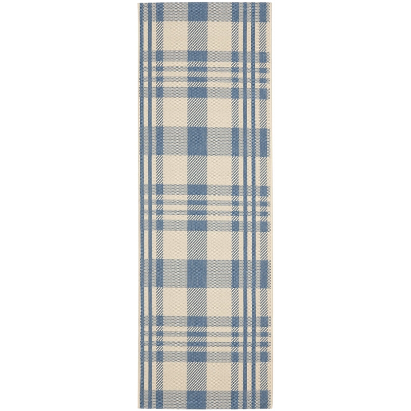 Pemberly Row Contemporary Beige Indoor Outdoor Runner Rug 2'3