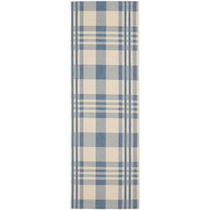 Pemberly Row Contemporary Beige Indoor Outdoor Runner Rug 2'3&quot x 10'