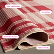 Pemberly Row Contemporary Red Indoor Outdoor Rug 9' x 12' for Any Room