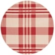 Pemberly Row Contemporary Red Indoor Outdoor Rug in Round 7'10