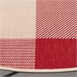 Pemberly Row Contemporary Red Indoor Outdoor Rug in Round 7'10