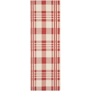 Pemberly Row Contemporary Red Indoor Outdoor Runner Rug 2'3&quot x 10'