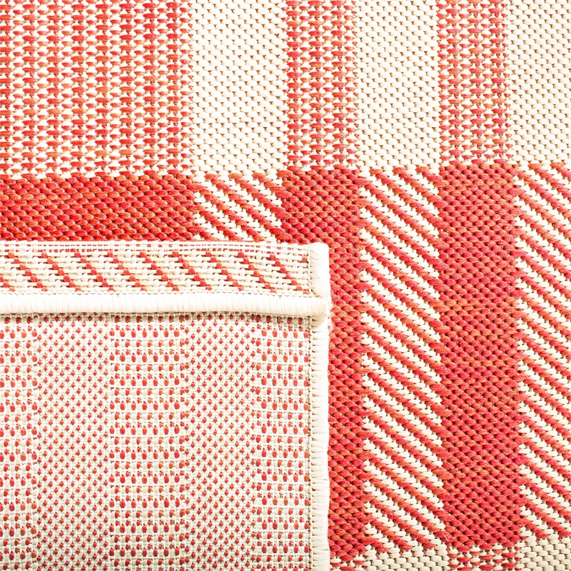 Pemberly Row Contemporary Red Indoor Outdoor Runner Rug 2'3