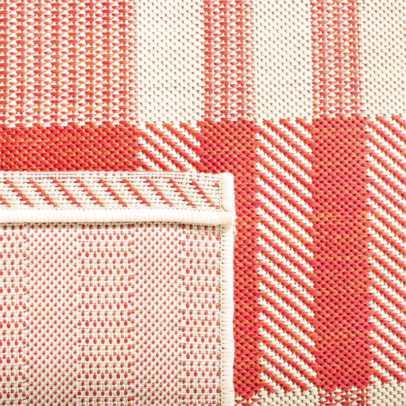 Pemberly Row Contemporary Red Indoor Outdoor Runner Rug 2'3