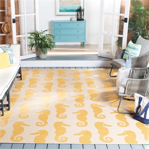 Pemberly Row Beige Indoor Outdoor Rug 6'7&quot x 9'6&quot Living Area