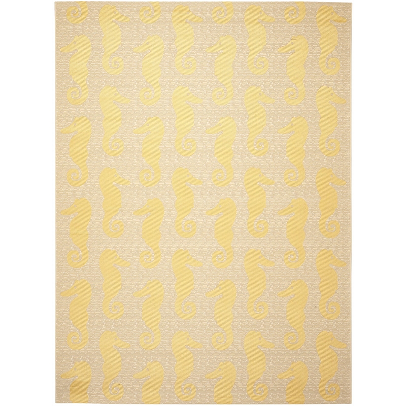Pemberly Row Beige Indoor Outdoor Rug 6'7
