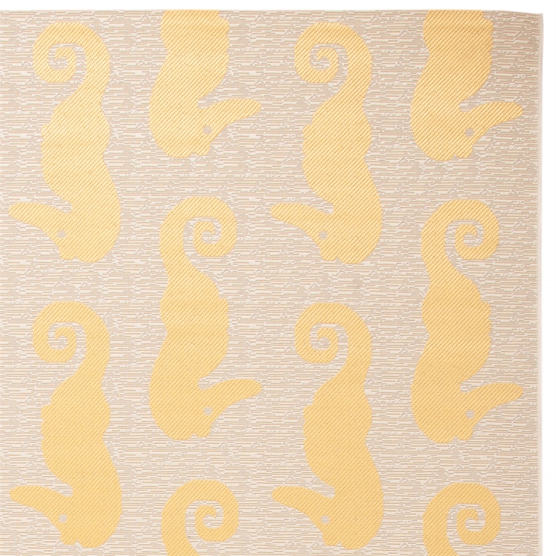 Pemberly Row Beige Indoor Outdoor Rug 6'7