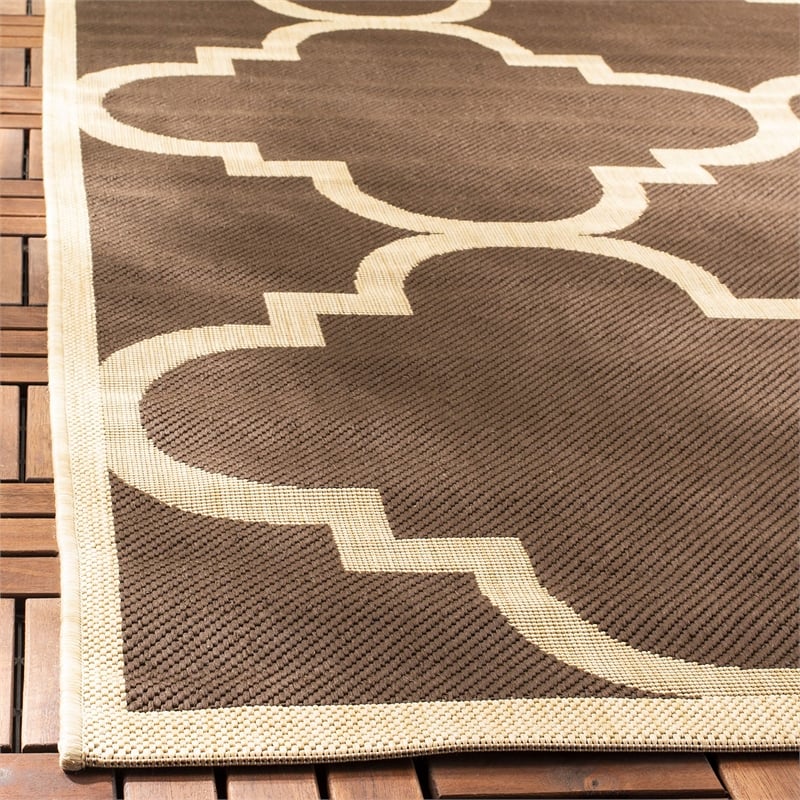 Pemberly Row Dark Brown Indoor Outdoor Area Rug 4' x 5'7