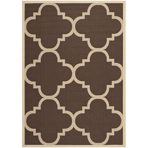 Pemberly Row Dark Brown Indoor Outdoor Area Rug 5'3&quot x 7'7&quot for Home