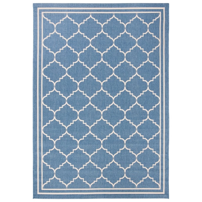 Pemberly Row Polypropylene Blue Indoor Outdoor Rug - 4' x 5'7