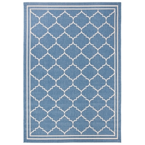 Pemberly Row Polypropylene Blue Indoor Outdoor Rug - 4' x 5'7&quot
