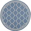 Pemberly Row Polypropylene Blue Indoor Outdoor Rug - Round 6'7