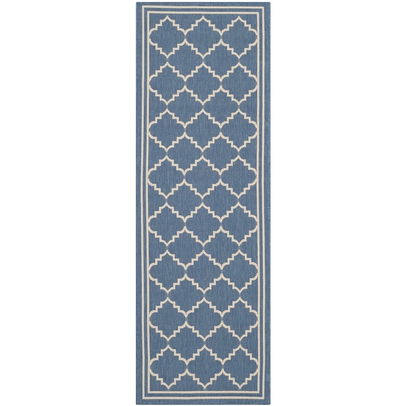 Pemberly Row Polypropylene Blue Indoor Outdoor Rug - Runner 2'3