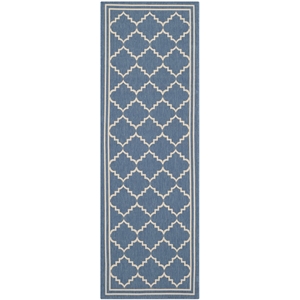 Pemberly Row Polypropylene Blue Indoor Outdoor Rug - Runner 2'3&quot x 6'7&quot