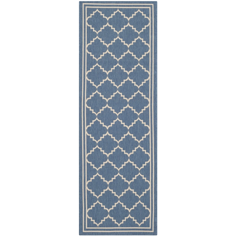 Pemberly Row Polypropylene Blue Indoor Outdoor Rug - Runner 2'3
