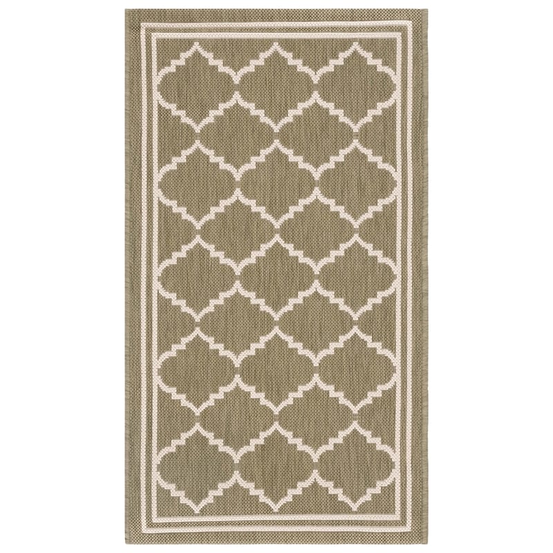 Pemberly Row Polypropylene Green Indoor Outdoor Rug - 2' x 3'7