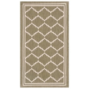 Pemberly Row Polypropylene Green Indoor Outdoor Rug - 2' x 3'7&quot