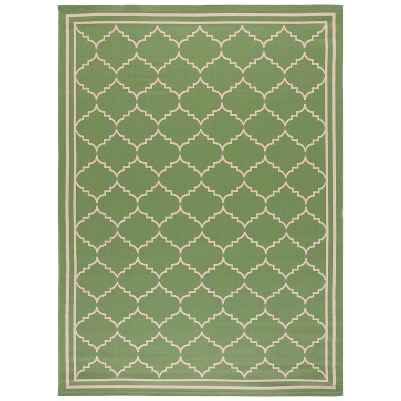 Pemberly Row Polypropylene Green Indoor Outdoor Rug - 9' x 12'