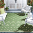 Pemberly Row Polypropylene Green Indoor Outdoor Rug - Square 6'7