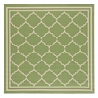 Pemberly Row Polypropylene Green Indoor Outdoor Rug - Square 6'7