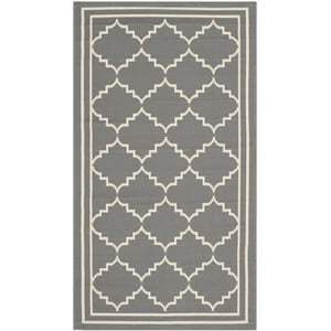 Pemberly Row Polypropylene Grey Indoor Outdoor Rug - 2' x 3'7&quot