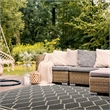 Pemberly Row Polypropylene Grey Indoor Outdoor Rug - 9' x 12'