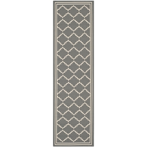 Pemberly Row Polypropylene Grey Indoor Outdoor Rug - Runner 2'3&quot x 6'7&quot