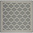 Pemberly Row Polypropylene Grey Indoor Outdoor Rug - Square 6'7