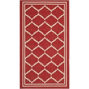 Pemberly Row Polypropylene Red Indoor Outdoor Rug - 2' x 3'7&quot