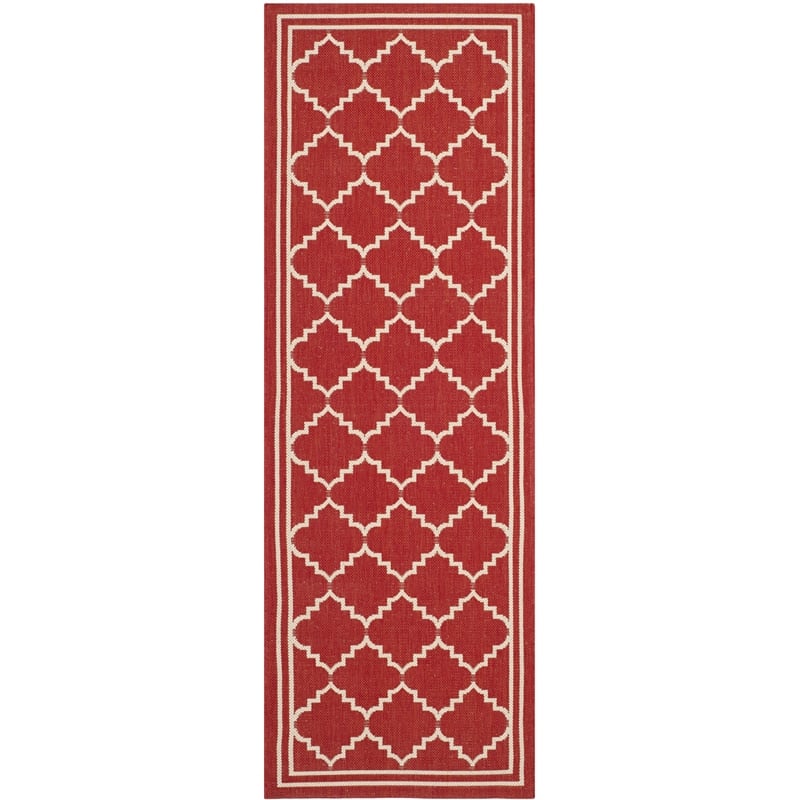 Pemberly Row Polypropylene Red Indoor Outdoor Rug - 2'7