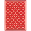 Pemberly Row Polypropylene Red Indoor Outdoor Rug - 4' x 5'7